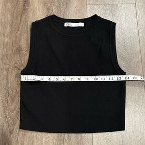 Zara Knit Sleeveless Crop Top - Black